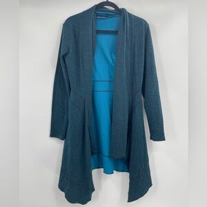 Cut Loose Green Y2k Boho Wrap Around Inset Jacket Deep Sea Cardigan Size Small